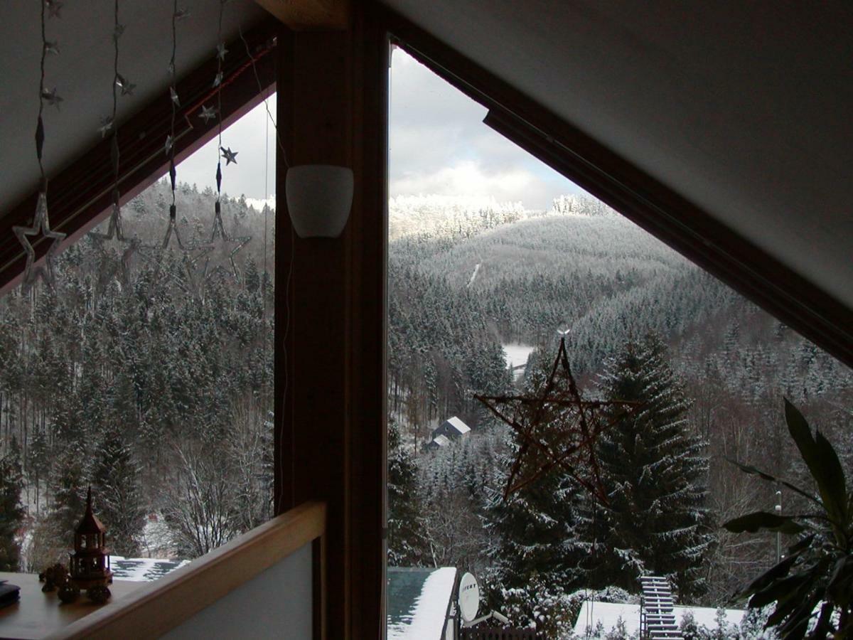 Ferienhaus Am Loeffelberghuettchen Giessubel Exterior foto